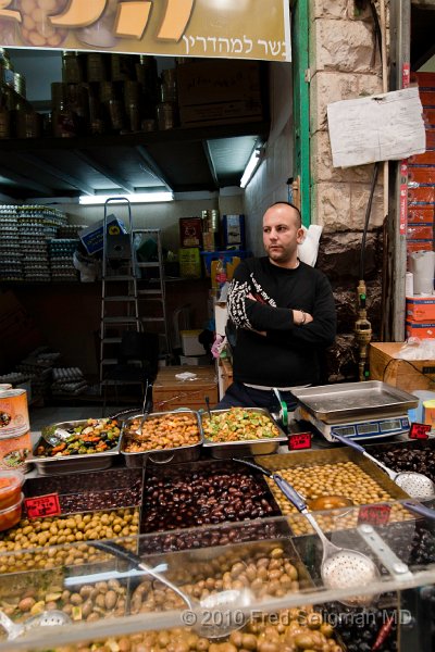 20100409_150326 D3.jpg - Olive and salad vendor, Ben Yehuda Market, Jerusalem